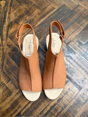 Clark Collection Valarie James Terracotta Nubuck Open-Toe Slingback Sandals